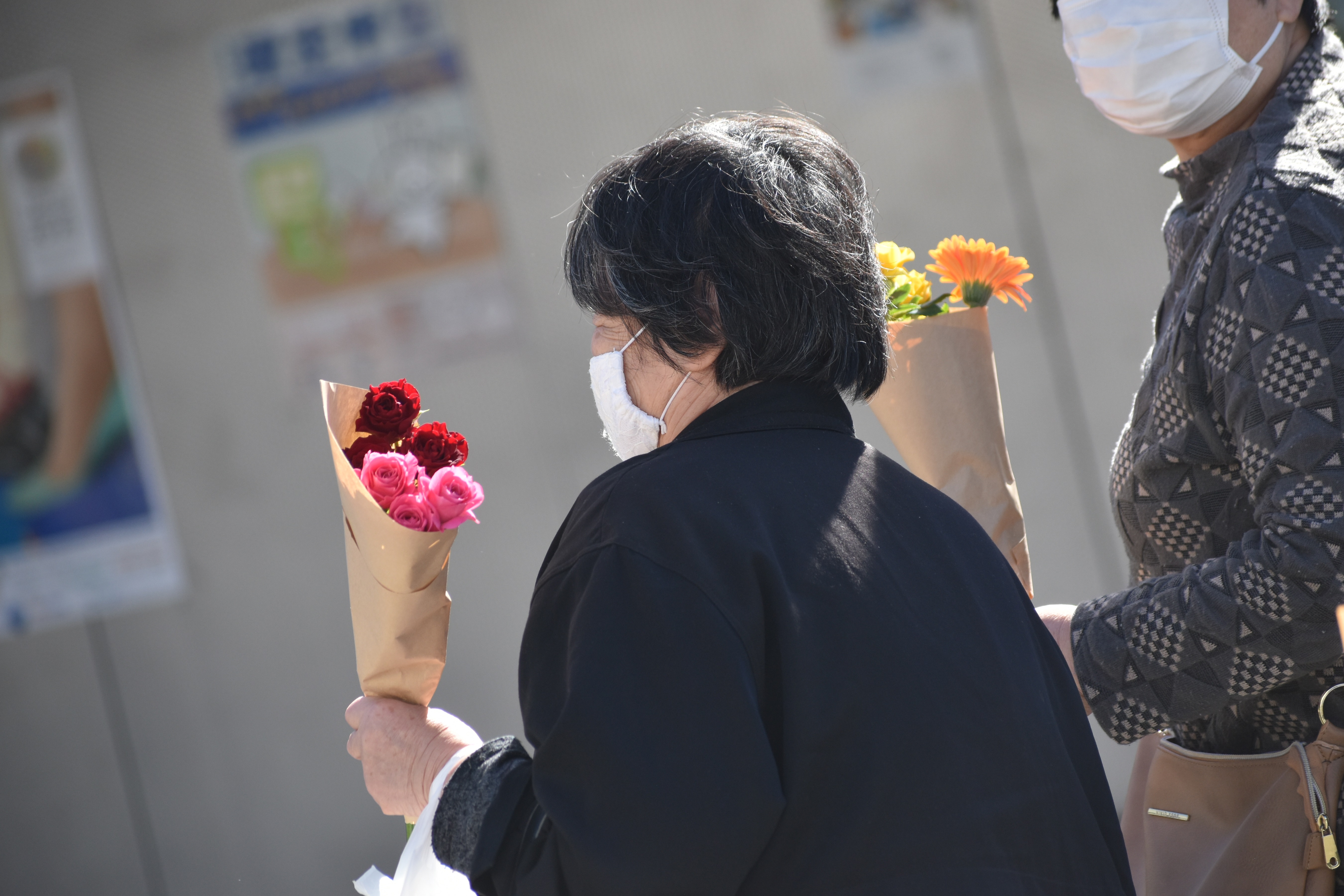 花をもらった人