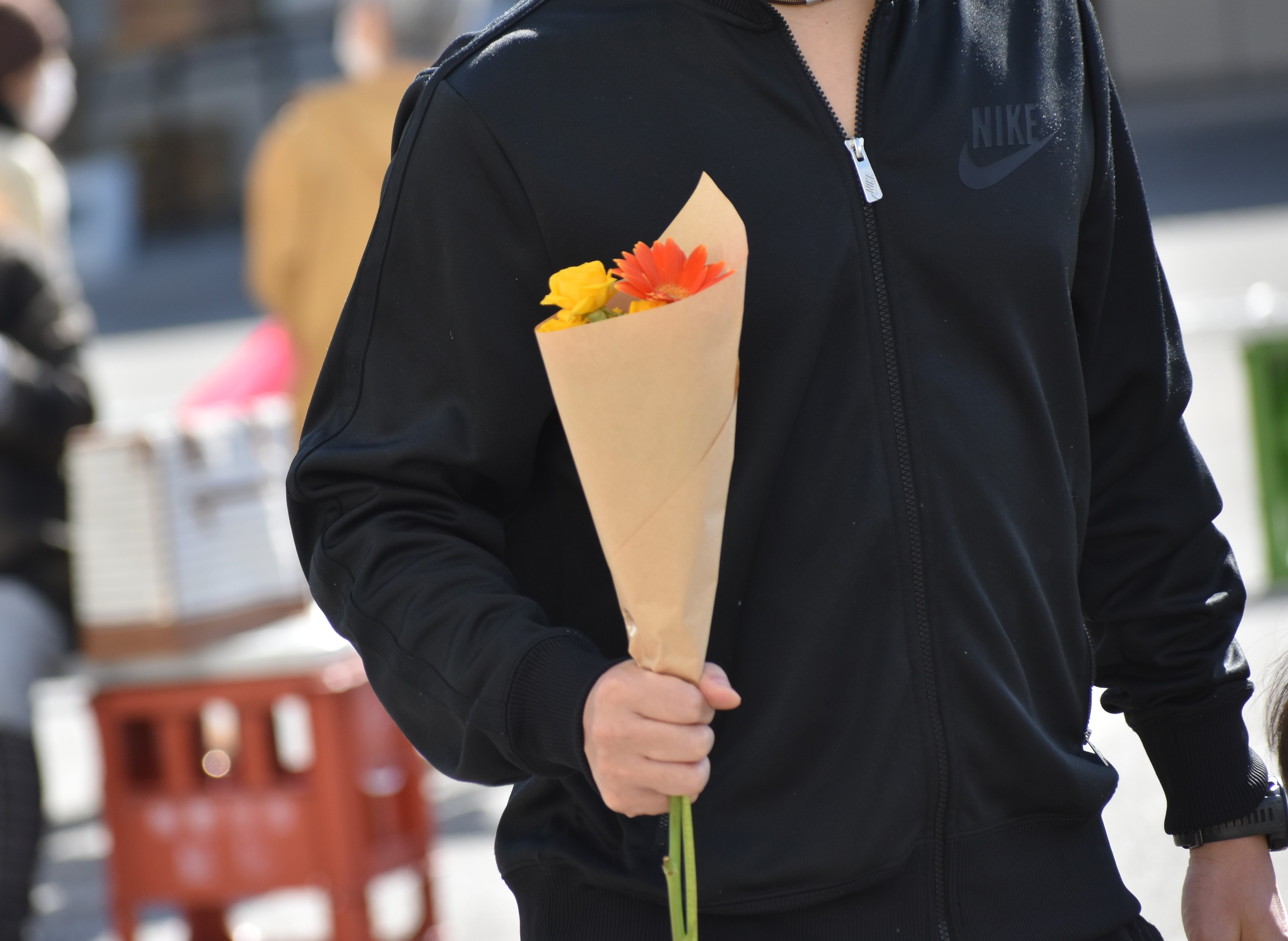 花をもらった人